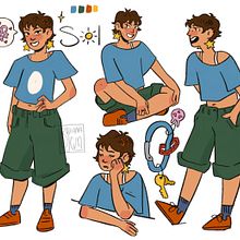 Sol - Character Sheet . Artistic Drawing, Character Design, Drawing, Narrative, Sketching, Stor, board, Stor, telling, and Digital Illustration project by Diana Garcia Madero - 01.24.2026