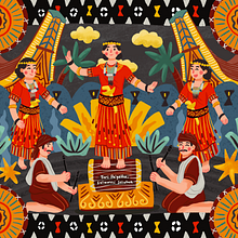 Bela ilustração da cultura da Indonésia e da aplicação do produto.. Ilustração digital, Desenho digital, e Design de produtos projeto de Lia Najib - 26.01.2026