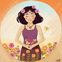 "Butterflies in the stomach". Digital Illustration, Creativit, Graphic Design, Design, Digital Drawing, Digital Design, and Mindfulness project by Birgit Zettauer - 01.30.2026