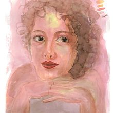 Laura, a portrait. Fine Arts, Portrait Drawing, Painting, and Watercolor Painting project by Sofia P. - 01.31.2026