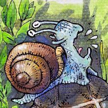 The snail and the tortoise. Drawing, Picturebook, and Children's Illustration project by Caroline Therrien - 01.31.2026