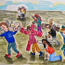 Dicho: Cada uno carga con su cruz. Traditional illustration project by vecaminando - 02.01.2026