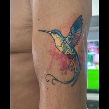 Colibrí acuarela. Un projet de Illustration traditionnelle, Peinture, Conception de tatouage , et Aquarelle de Jenny Roldán García - 05.02.2026