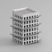 Edificio con Rampas. 3D, 3D Modeling, Architecture, ArchVIZ, Digital Architecture, Digital Illustration & Interior Architecture project by Luis Angulo - 02.06.2026