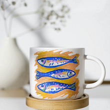 Three Fishes Illustration on simple mug. Design de produtos, Criatividade e Ilustração digital projeto de Lia Najib - 06.02.2026