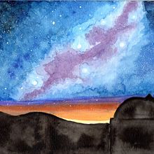 Nebulosa y vía lactea. Fine Arts, Painting, Traditional illustration, and Watercolor Painting project by Drina Brockway - 02.07.2026