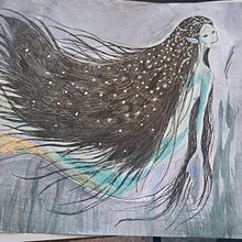 Mermaid floating in the depths of the ocean . % nmuheim tarafından hazırlanan Yaratıcılık, Çizim, Geleneksel illüstras, on, Ve Eskiz defteri projesi - 02.15.2026