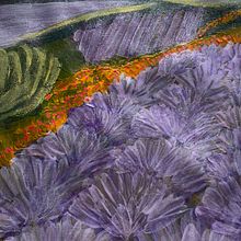 Lavender field in sunset 🌅 . Acr, lic Painting, Fine Arts, and Painting project by Maryam Alauddin - 02.15.2026