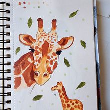 Dibujo de jirafa. Traditional illustration, Drawing, and Sketchbook project by Sarah Rondón - 02.22.2026