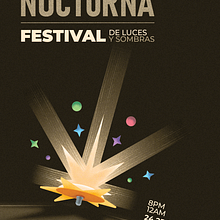 Medellín Nocturna — Cartel para Festival de Luces y Sombras. Criatividade, Direção de arte, Design, Design de informação, Design gráfico, Comunicação, e Design de cartaz projeto de Juan Lopera Jaramillo - 23.02.2026