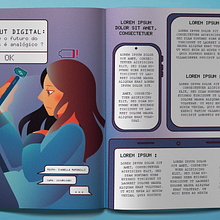 [Ilustração Editorial] Burnout Digital. Un proyecto de Diseño editorial, Ilustración tradicional, Ilustración digital, Comunicación e Ilustración editorial de Julia Reis - 25.02.2026