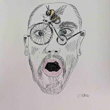 Der schielende Mann Ein Projekt aus dem Bereich Traditionelle Illustration, Bleistiftzeichnung, Zeichnung, Realistische Zeichnung, Artistische Zeichnung und Illustration mit Tinte von Carola Zain - 27.02.2026