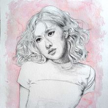 Retrato de Rosé. Ilustração tradicional, Desenho, Desenho de retrato, e Pintura em aquarela projeto de Tingting Pan - 28.02.2026