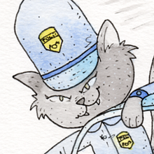 The Long Paw of the Law- Sketch to Final. Ilustração tradicional, e Design de personagens projeto de Juan Manuel Sánchez Franco - 01.03.2026