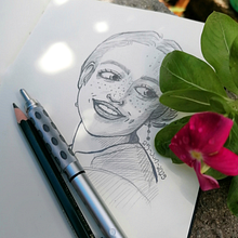 Mujer sonriente. Un proyecto de Bocetado, Dibujo, Dibujo de Retrato, Dibujo artístico y Sketchbook de Mariana Rico - 02.03.2026