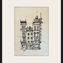 Street Scene for Anna Wilson’s class. Architectural Illustration, Drawing & Ink Illustration project by dyandean - 03.07.2026