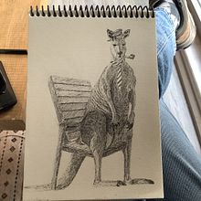 Gentleman Kangaroo. Drawing, Pencil Drawing, Artistic Drawing, Realistic Drawing, Traditional illustration & Ink Illustration project by mertkkaraman - 03.14.2026