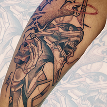 Eva 01 blackwork . Gambar Digital, Ilustrasi Digital, Menggambar, Ilustrasi tradisional, Dan Desain Tato proyek oleh kevin92soto - 03.19.2026