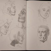 Pencil drawings of faces with different kinds of shading techniques . % nmuheim tarafından hazırlanan Sanatsal Çizim, Çizim, Portre Çizimi, Eskiz defteri, Ve Eskiz çizimi projesi - 03.26.2026