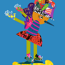 The blue girle. Un proyecto de Ilustración tradicional, Diseño de personajes, Collage, Papercraft, Ilustración infantil y Creatividad con niños de Tasneem Marghani - 28.03.2026