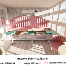 Beauty salon visualisation. Design de interiores, 3D Design, e Modelagem 3D projeto de Kristýna Hrášková - 07.04.2026