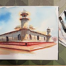 Architectural Skething with watercolour and ink. Drawing, Watercolor Painting, Architectural Illustration, Sketchbook, Ink Illustration, and Sketching project by taniyadennison - 04.13.2026