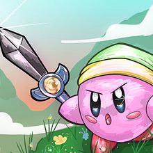 Kirby en las montañas.. Ilustração digital, e Desenho digital projeto de Mónica Grijalba - 19.04.2026