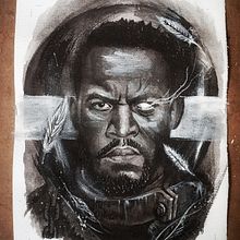 Guerrero del espacio buscando la libertad  . Pictură acrilică, Arte plastice, Ilustrație cu cerneală, Pictura și Desen de portret de Carlos Adrián De La Paz Almaraz - 04.22.2026