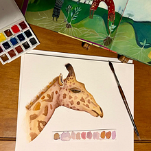 Giraffe Study: Light and Form. Un proyecto de Bellas Artes, Ilustración naturalista				, Pintura y Pintura a la acuarela de acremaschi_1 - 23.04.2026