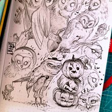 Drawing Owls and Autumn things. Sketching, Creativit, Drawing, Traditional illustration, and Sketchbook project by Mari Carmen Arcos - 05.10.2026