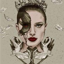 Reina cisne mitad oscuridad. Traditional illustration, Fine Arts, Drawing, Poster Design, Portrait Drawing, Realistic Drawing, and Artistic Drawing project by Sandra Gala Sanz - 05.14.2026