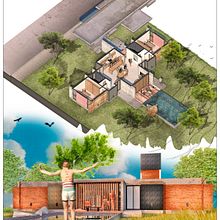 Ilustración CASA DÚO. Een project van Architectuur, Landscaping, Digitale illustratie, Digitale architectuur y  Architecturale illustratie van Gimena Corneli - 14.05.2026
