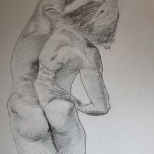 Dynamic Figure Drawing: Male back study. Artes plásticas, Esboçado, Desenho, Desenho a lápis, e Desenho anatômico projeto de vicky_hindle74 - 19.05.2026