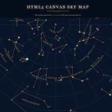 HTML5 Canvas Sky Map. Un projet de JavaScript, Motion design, Multimédia , et Programmation de Artur Mirabet - 23.05.2026