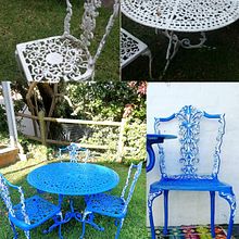 Upcycle wrought iron patio set. Furniture Restoration, Upc, and cling project by Dimitra Katrantzis - 06.02.2026