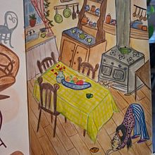 Memo m'attendait pour prendre notre petit-déjeuner ensemble.🐈‍⬛☕️🥐 . Traditional illustration, Sketching, Creativity, Drawing, Watercolor Painting, and Sketchbook project by rebeca_carias - 06.02.2026
