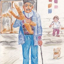 bread shopping. Projekt z dziedziny Tradycyjna ilustracja, Projektowanie postaci,  Rysunek i Sketchbook użytkownika Semra M. - 05.06.2026