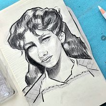 Rostro femenino. Drawing, Portrait Drawing, Sketchbook, Sketching, and Fine Arts project by Elías López - 06.13.2026