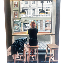 View from a café in Oslo. Fine Arts, Painting, Realistic Drawing, Acr, and lic Painting project by byhandccs - 06.18.2026