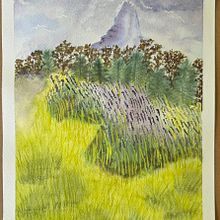 A walk in the Glasshouse Mountains. Artes plásticas, Pintura, Ilustração tradicional, Pintura em aquarela, e Artesanato projeto de Sue - 24.06.2026