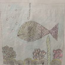 Pez mareado en el fondo del mar. Projekt z dziedziny Rysunek ołówkiem,  Rysunek, Kreatywne zabawy z dziećmi i Sketchbook użytkownika Ciro Da Luz Guillén - 30.06.2026