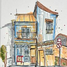 Architectural Sketch. Architectural Illustration, Drawing, Ink Illustration, Sketchbook, and Sketching project by Noelia - 07.06.2026