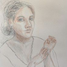 Self-portrait in the style of Leonardo. Un projet de Beaux Arts, Esquisse , Dessin, Dessin de portrait, Dessin réaliste , et Dessin artistique de Sofia P. - 02.08.2026