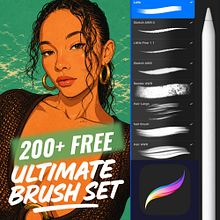 Domestika FREE Procreate Brushes Collection and Portraits Projects . Design, Traditional illustration, Photography, Arts, Crafts, Fine Arts, Graphic Design, Drawing, and Digital Illustration project by Lily Lovell - 08.07.2026