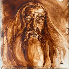 Ritratto monocromatico di Gandalf. Fine Arts, Painting, Portrait Drawing, and Oil Painting project by Egidio Calabrese Violetta - 08.10.2026