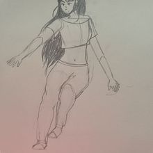 Dibujo pose 3min. Een project van  Beeldende kunst,  Schetsen, Tekening met potlood,  Tekening, Realistische tekening y Anatomisch tekenen van Ashley Nayeli Jácome Baquerizo - 16.08.2026