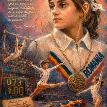 Nadia Comăneci. Projekt z dziedziny Tradycyjna ilustracja, Rysunek i Ilustracja cyfrowa użytkownika Mentiradeloro Esther Cuesta - 09.09.2026