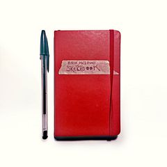 1 caderno de desenho Moleskine + 23 canetas Bic