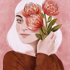 Menina com Buquê