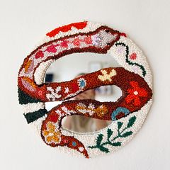 Snake punch needle mirror